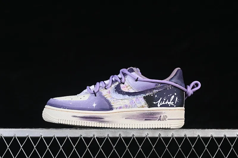 All categories Nk Air Force 1 Air Force series Nk Air Force 1 Low Air Force low-top Nike Air Force 1'07 Low "Misty Purple Graffiti" Hand-painted graffiti Misty Purple Graffiti Air Force 1 low-top casual sneakers FJ7740-190